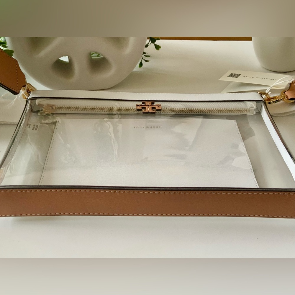 NWT TORY BURCH BLAKE CLEAR WHITE/NATURAL SWINGPACK CROSSBODY BAG - Picture 7 of 9